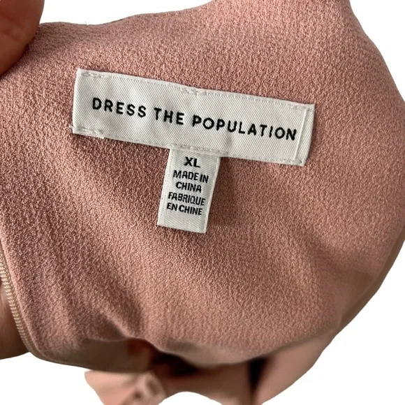 Dress The Population Mira Mini Dress Blush Pink Size XL Cocktail Dress - Picture 9 of 11